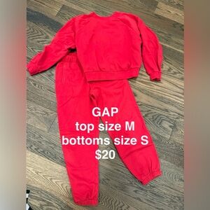 GAP Bold Red Sweatshirt and Joggers